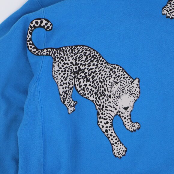 Upcycled Reworked Champion Reverse Weave Jaguar Animal Hoodie Size L - Picture 8 of 10